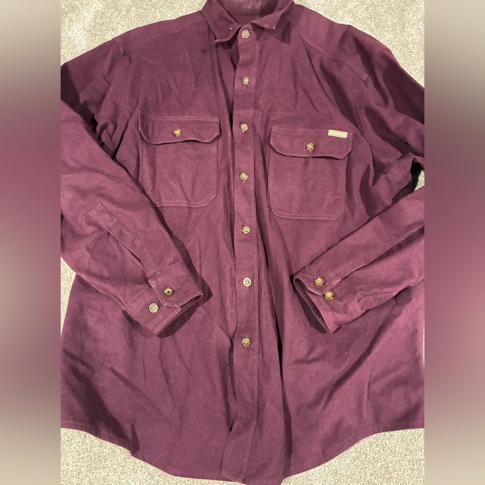 Woolrich Burgundy Cotton Shirt Jacket XXL‎ Heritage Outdoorwear